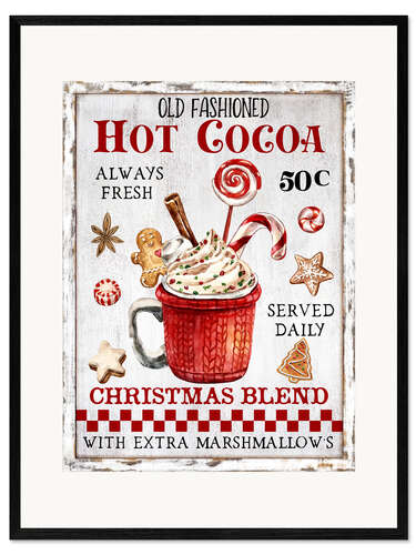 Stampa artistica con cornice Old Fashioned Hot Cocoa
