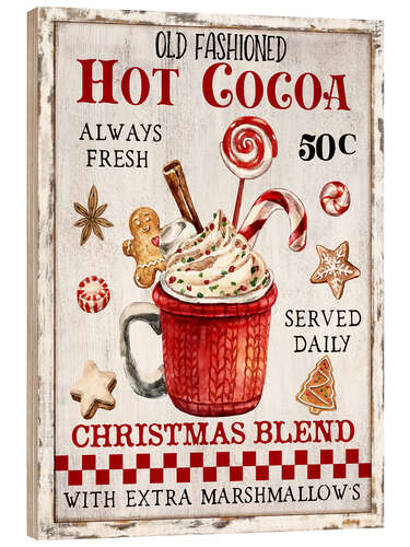 Wood print Old Fashioned Hot Cocoa