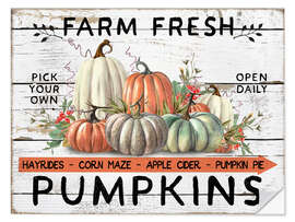 Sticker mural Farm Fresh Pumpkin - Belle Creatif