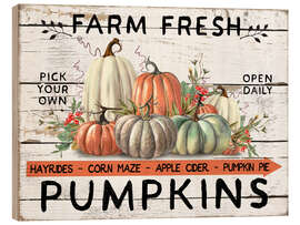 Holzbild Farm Fresh Pumpkin - Belle Creatif