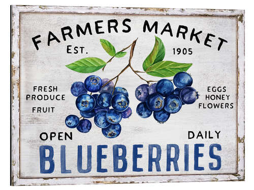 Tableau en aluminium Farmer's Market Blueberries