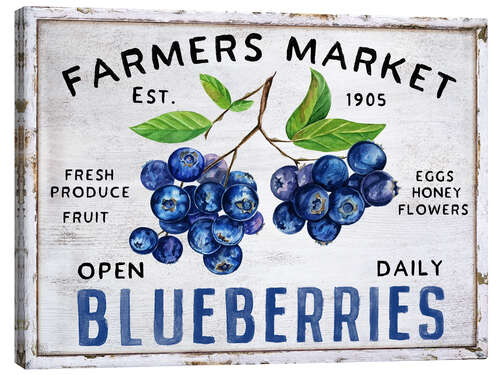 Leinwandbild Farmer's Market Blueberries