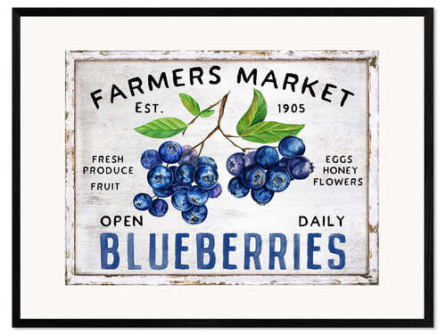 Gerahmter Kunstdruck Farmer's Market Blueberries