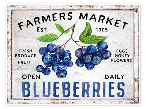 Poster Farmer's Market Blueberries