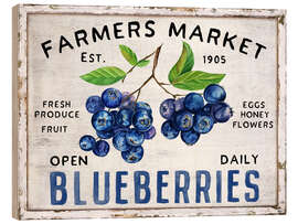 Trätavla Farmer's Market Blueberries