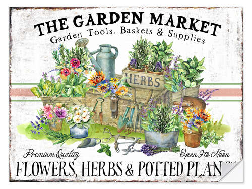 Adesivo murale Garden Market Potted Plants