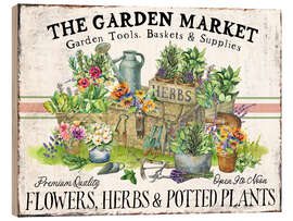 Trätavla Garden Market Potted Plants - Belle Creatif