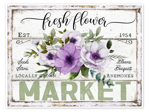 Poster Fresh Flower Market Anemone