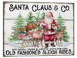 Obraz na aluminium Christmas Sleigh Rides with Santa - Belle Creatif