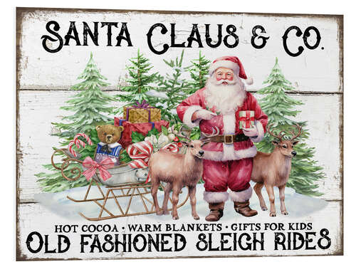Quadro em PVC Christmas Sleigh Rides with Santa