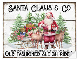 Sticker mural Christmas Sleigh Rides with Santa - Belle Creatif
