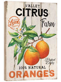 Trätavla Retro Farmer's Market Oranges - Belle Creatif