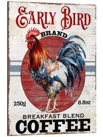 Aluminiumtavla Early Bird Coffee - Belle Creatif