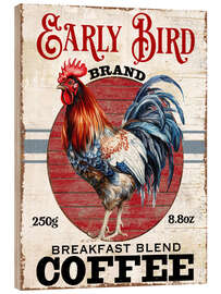 Obraz na drewnie Early Bird Coffee - Belle Creatif