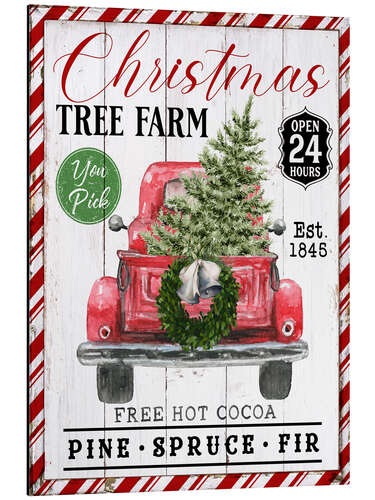Alumiinitaulu Christmas Tree Farm Truck