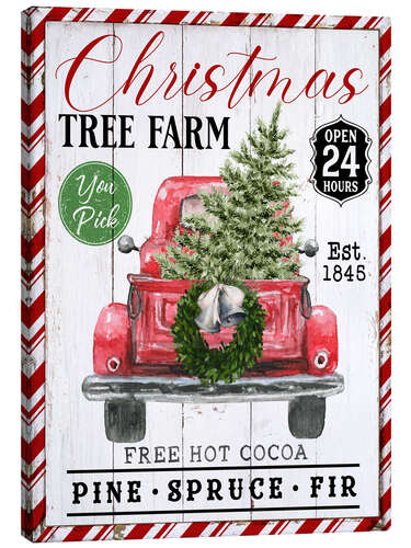 Leinwandbild Christmas Tree Farm Truck