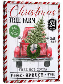 Leinwandbild Christmas Tree Farm Truck - Belle Creatif