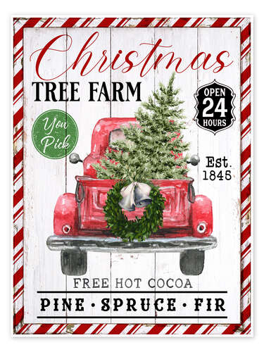 Poster Christmas Tree Farm Truck