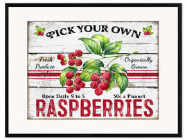 Impression artistique encadrée Pick Your Own Raspberries