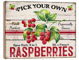 Trätavla Pick Your Own Raspberries