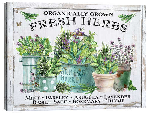 Canvas print Organic Fresh Herb Pots