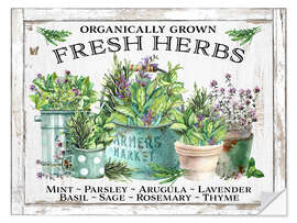 Självhäftande poster Organic Fresh Herb Pots