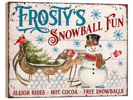 Print på træ Frosty's Snowball Fun - Belle Creatif
