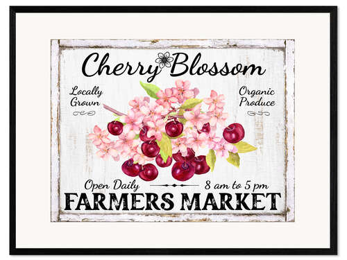 Framed art print Cherry Blossom Farmer's Market