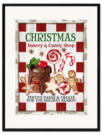 Stampa artistica con cornice Christmas Bakery and Candy Shop