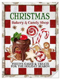 Selvklæbende plakat Christmas Bakery and Candy Shop