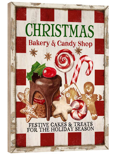 Wood print Christmas Bakery and Candy Shop