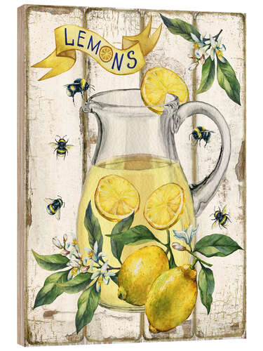 Quadro de madeira Fresh Lemon and Lemonade