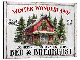 Print på aluminium Winter Wonderland Bed and Breakfast