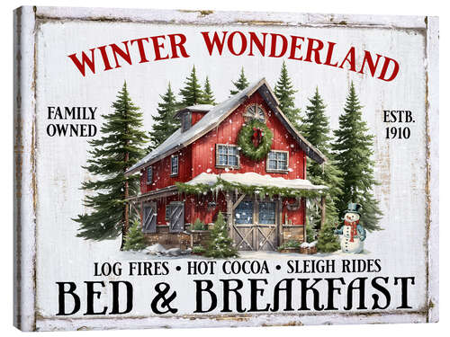 Leinwandbild Winter Wonderland Bed and Breakfast