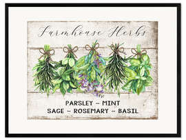 Impression artistique encadrée Farmhouse Herbs