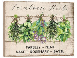 Trätavla Farmhouse Herbs - Belle Creatif