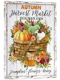 Acrylic print Autumn Harvest Market - Pumpkin Basket