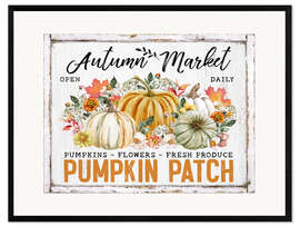 Impression artistique encadrée Autumn Market Pumpkin Patch