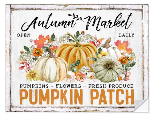 Adesivo murale Autumn Market Pumpkin Patch