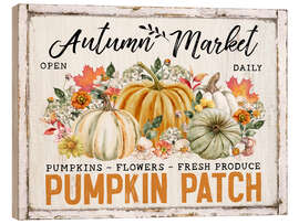 Trätavla Autumn Market Pumpkin Patch