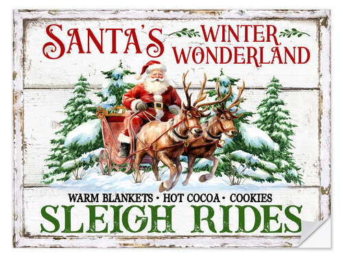 Naklejka na ścianę Winter Wonderland Sleigh Rides