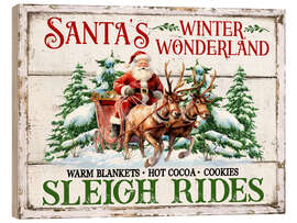 Stampa su legno Winter Wonderland Sleigh Rides - Belle Creatif