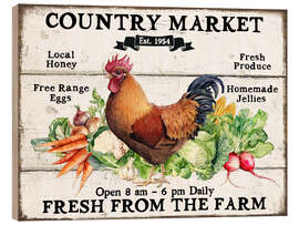 Wood print Country Market