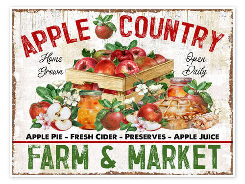 Poster Apple Country - Apfelbauernhaus