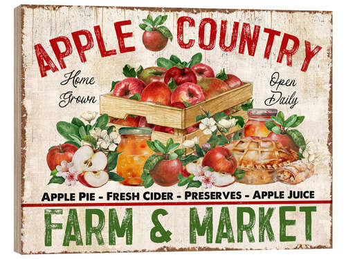 Obraz na drewnie Apple Country - Farm and Market