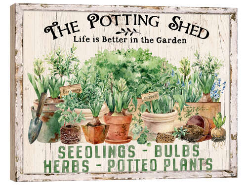 Cuadro de madera Farmhouse Potting Shed