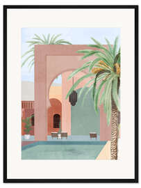 Gerahmter Kunstdruck Marokkanischer Pool - ThingDesign