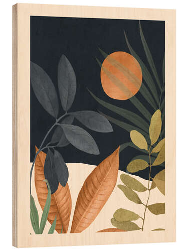 Wood print Tropical Leaves II