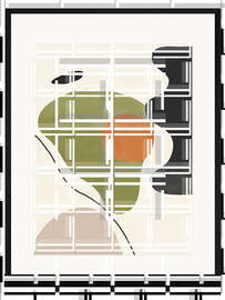 Gerahmter Kunstdruck Abstrakte Formen V