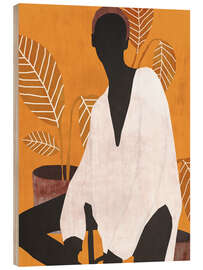 Wood print Boho Girl I